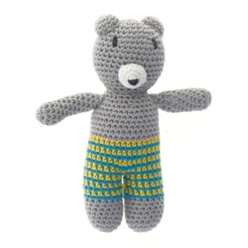 Hæklet bamse (str. 18 cm)