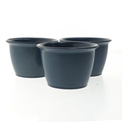 Sæt af blå keramiske potter (str. Ø 13 cm)