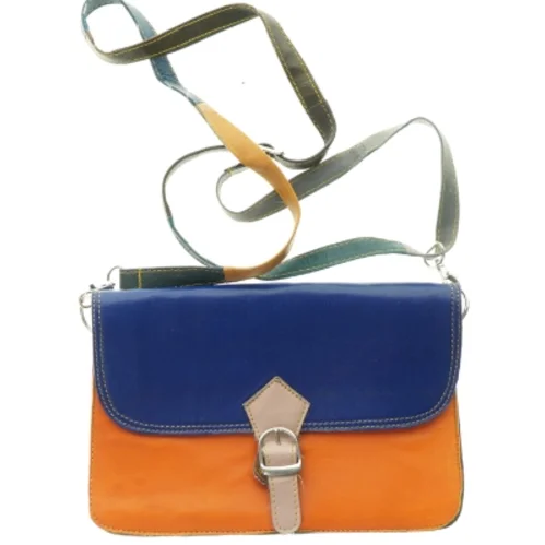 Farverig lædertaske (str. 28 x 19 cm)