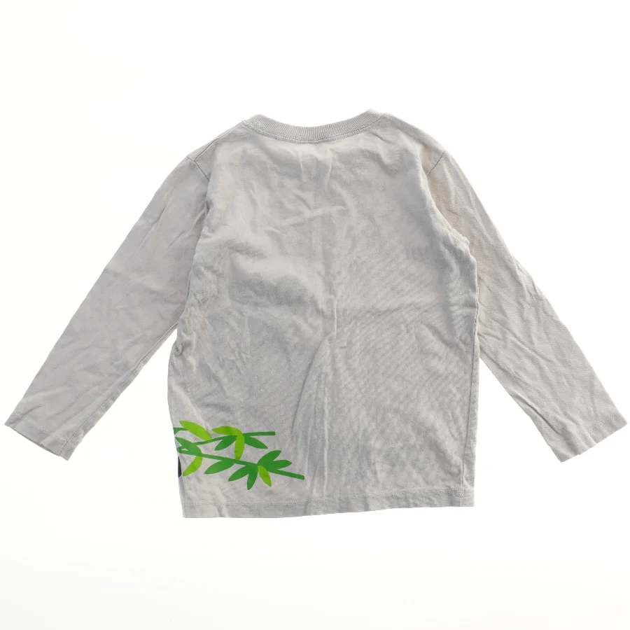 Langærmet bluse med pandatryk (str. 110)