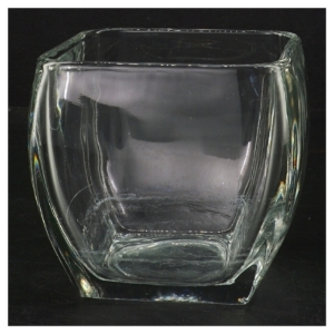 Glaskube vase (str. 11x11 cm)