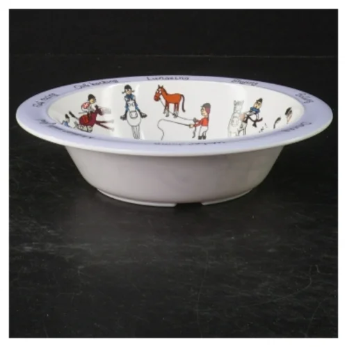 Børne tallerken og skål med hestetema fra Pony Club (str. Ø. 17,5 cm)