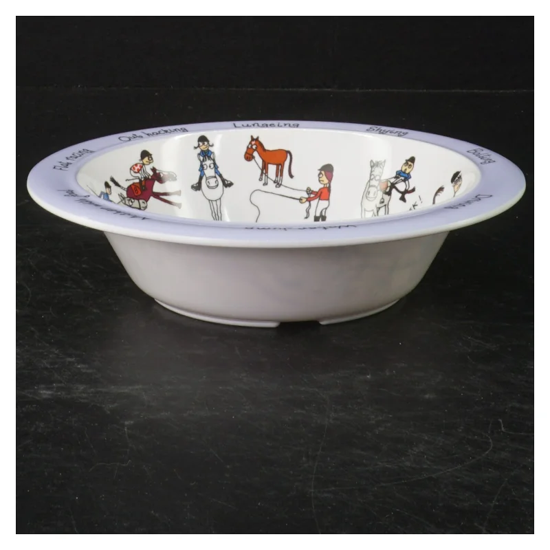 Børne tallerken og skål med hestetema fra Pony Club (str. Ø. 17,5 cm)