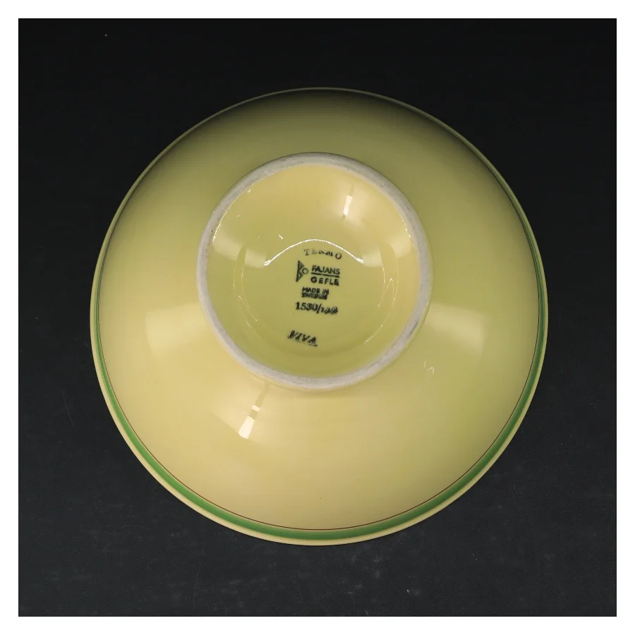 Retro Gul Keramikskål Viva fra svenske Gefle(str. Ø. 20 cm)