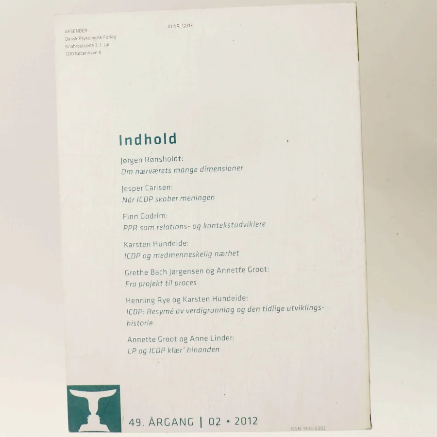 Pædagogisk Psykologisk Tidsskrift: ICDP af Jørgen Rønsholdt (Bog)