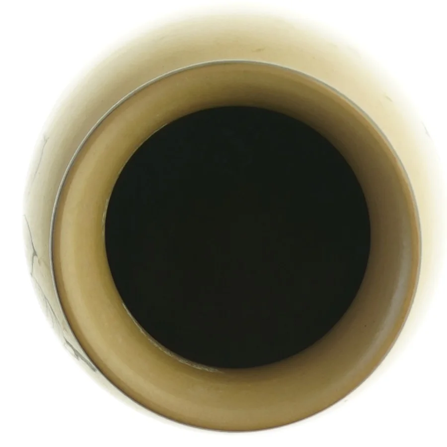 Bornholmsk keramikvase med blomsterdekoration (str. H. 20 cm)