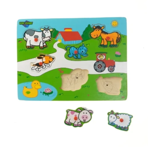 Børne puslespil med dyremotiver fra Vini-game (str. 30x23 cm)