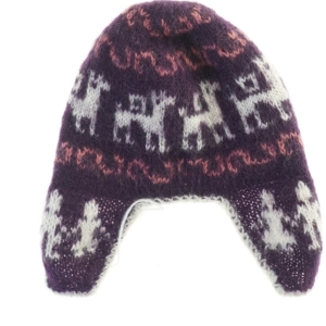 Strikket hue med øreklapper (str. Ø 20 cm)