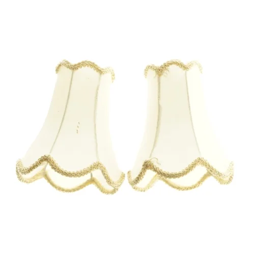 Lampeskærme med snørret kant, 2 stk. (str. 2 stk 13 cm)