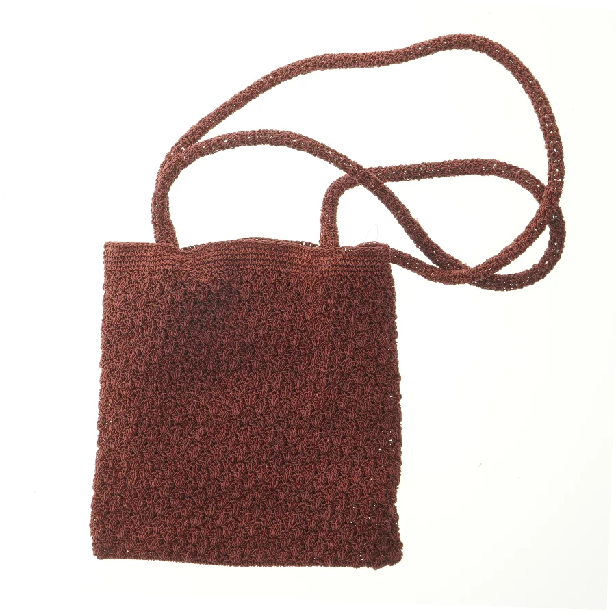 Brun strikket taske fra Noa Noa (str. 30x29 cm)