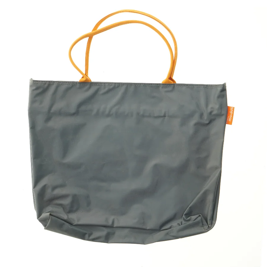 Grå taske med orange håndtag fra SiProMi (str. 37x31 cm)