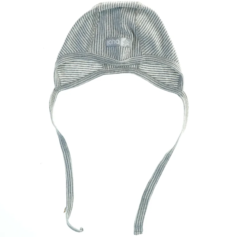 Stribet hue med bindebånd fra Joha (str. 37 cm)