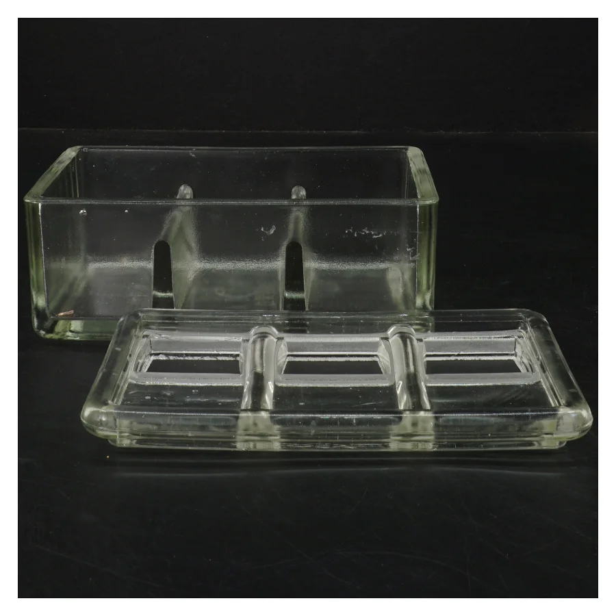 Glasbeholder med låg (str. 17x10,5 cm)