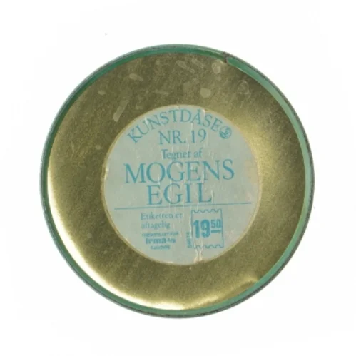 Retro irma kunstdåse Blå opbevaringsdåse med skyer og landskab fra Irma (str. Ø 11,5 cm længde 15 cm)