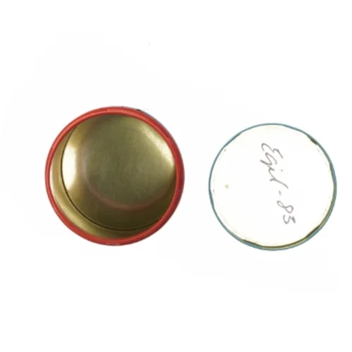 Retro irma kunstdåse Blå opbevaringsdåse med skyer og landskab fra Irma (str. Ø 11,5 cm længde 15 cm)