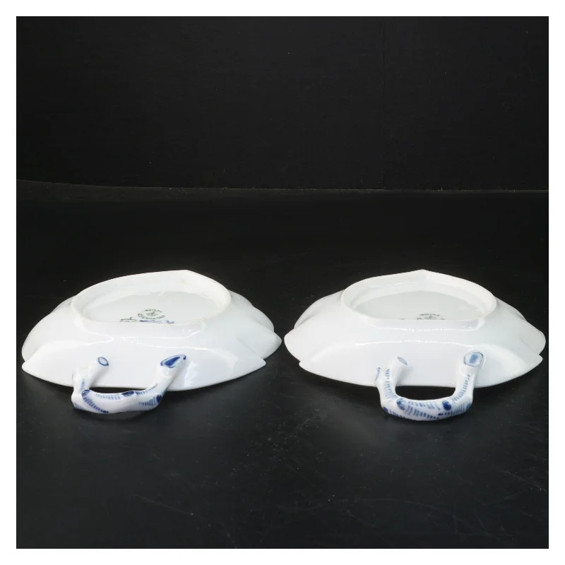 Royal Copenhagen blåmalet musselmalet bladfad sæt fra Royal Copenhagen (str. Ø 16xØ13 cm)