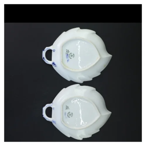 Royal Copenhagen blåmalet musselmalet bladfad sæt fra Royal Copenhagen (str. Ø 16xØ13 cm)