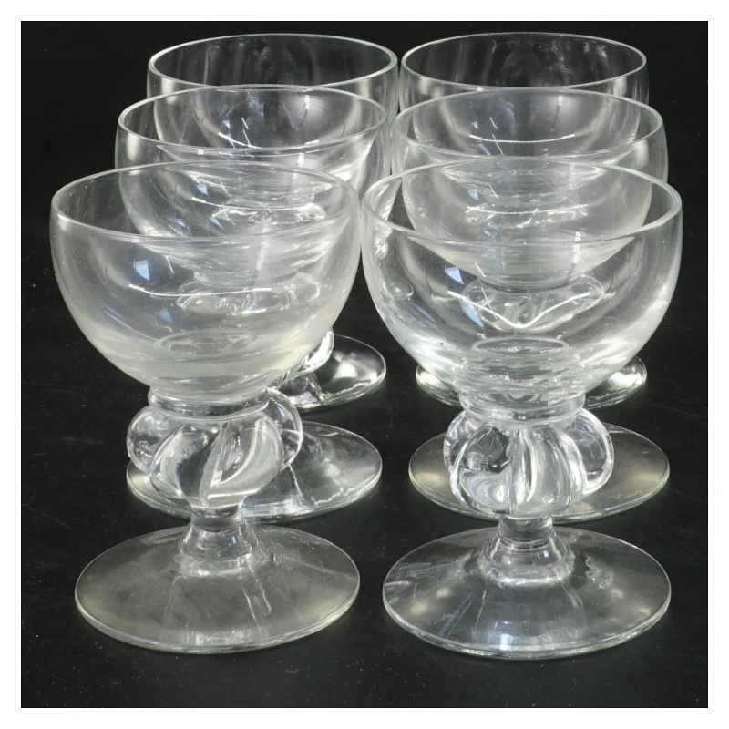 Sæt med seks glas fra Holmegaard (str. Ø 5,5x7,5 cm)