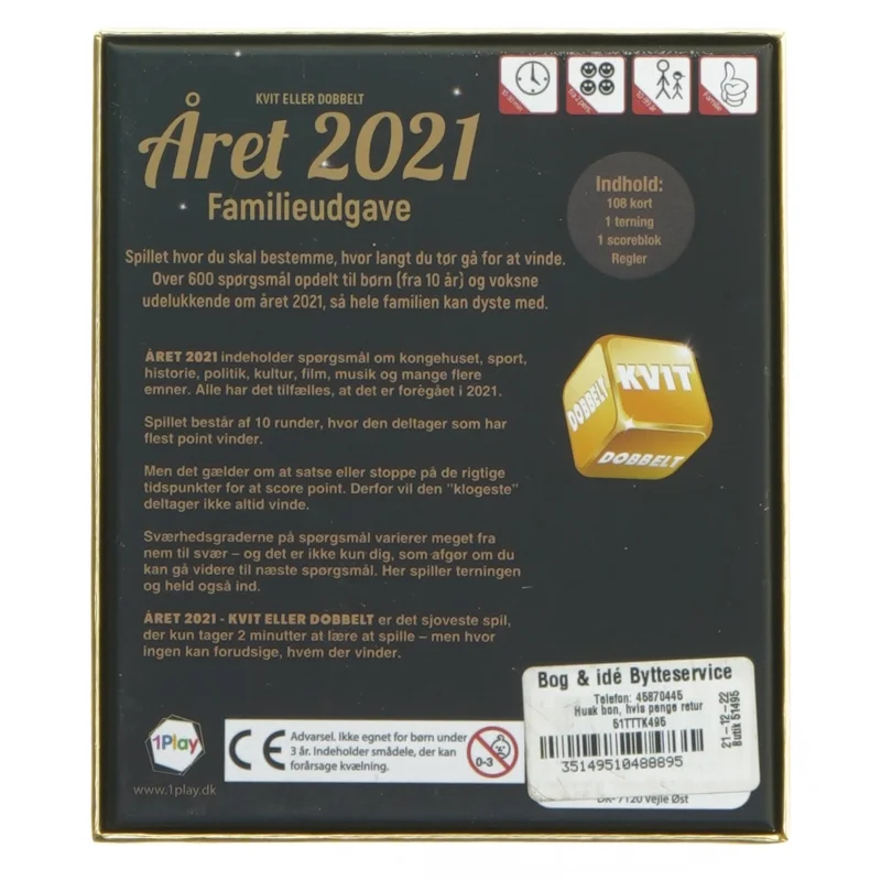 Året 2021 Familieudgave brætspil fra 1Play