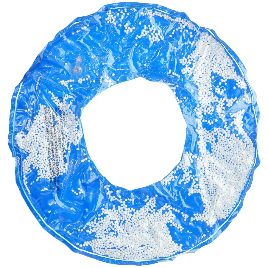 Blå oppustelig svømmering med perler (str. Ø 50 cm)