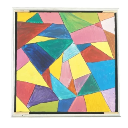 Billede i sølvramme (44x44 cm)