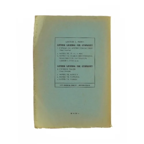 Gloser og forklaringer til Ciceros brevveksling, monumentum ancyranum, caesar I, ovid af L. Hoeg Lektor (Bog)