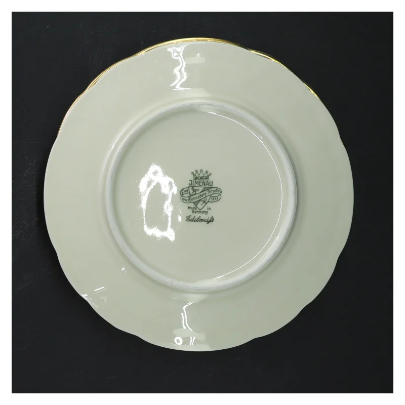 Edelweiss porcelænstallerkener med guldkant 5 stk fra JLMENAU (str. 5 stk Ø 16 cm)