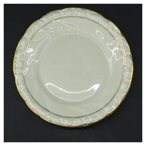 Edelweiss porcelænstallerkener med guldkant 5 stk fra JLMENAU (str. 5 stk Ø 16 cm)