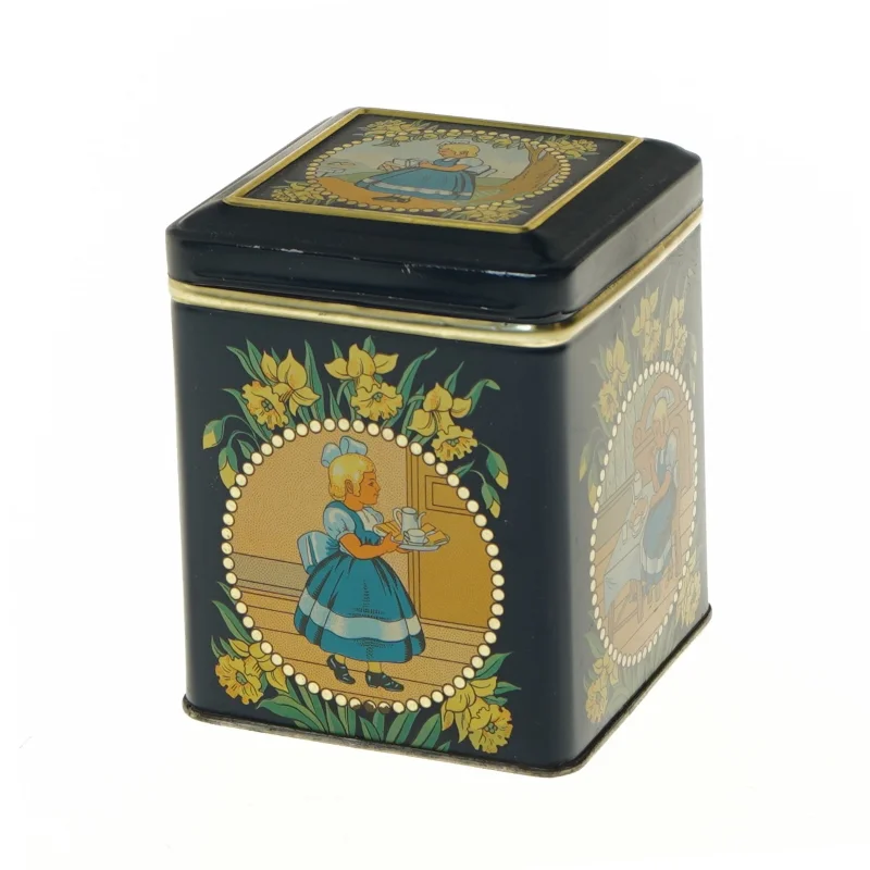 Retro opbevaringsdåse fra Irma (str. 10,5x9,3x9,3 cm)