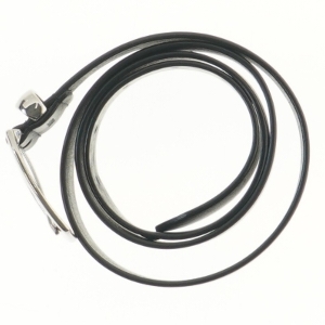 Sort bælte med sølvspænde (str. 114 cm)