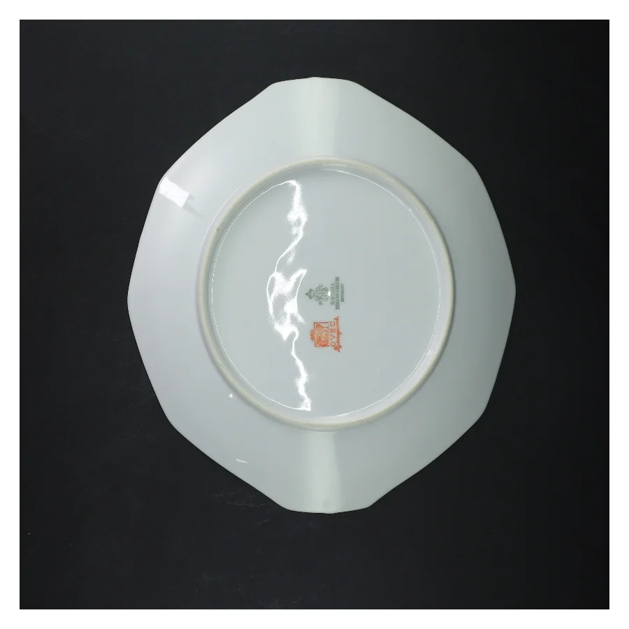 Porcelænsfad med blåt blomstermotiv fra Bavaria (str. Ø 23,5 cm)