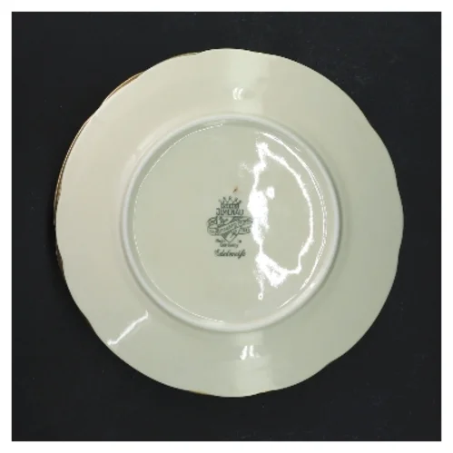 Sæt med seks flade porcelænstallerkener fra JLMENAU (str. 6 stk Ø 16 cm)