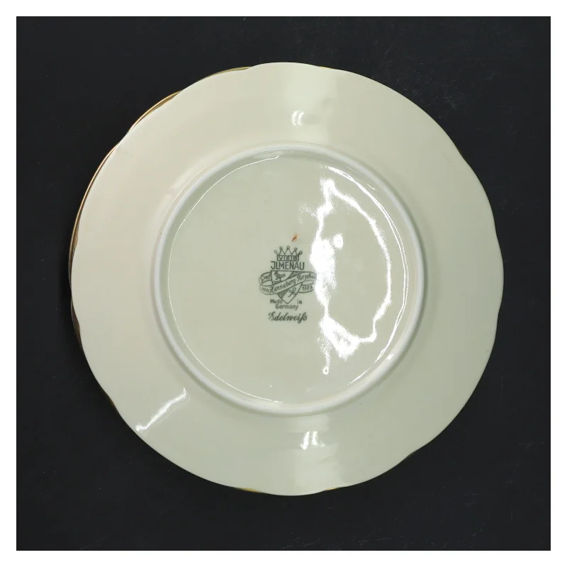 Sæt med seks flade porcelænstallerkener fra JLMENAU (str. 6 stk Ø 16 cm)