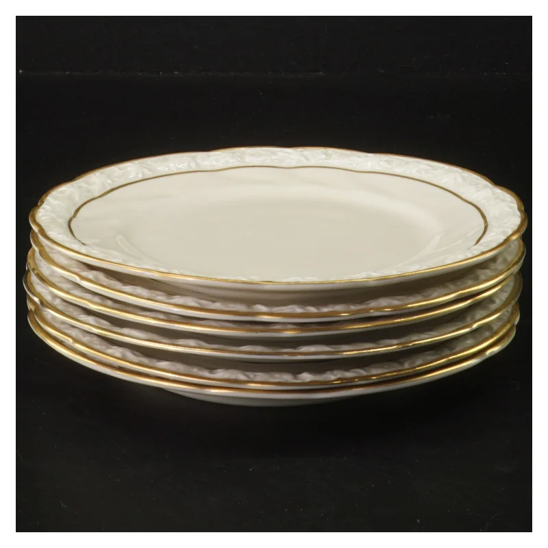 Sæt med seks flade porcelænstallerkener fra JLMENAU (str. 6 stk Ø 16 cm)