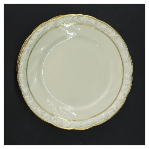 Sæt med seks flade porcelænstallerkener fra JLMENAU (str. 6 stk Ø 16 cm)