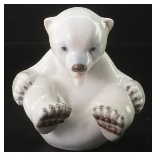 Porcelænsbjørn figur fra B&G (str. 14,5 cm)