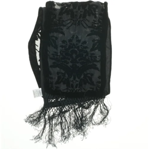 Sort tørklæde med frynser (str. 22x140 cm)