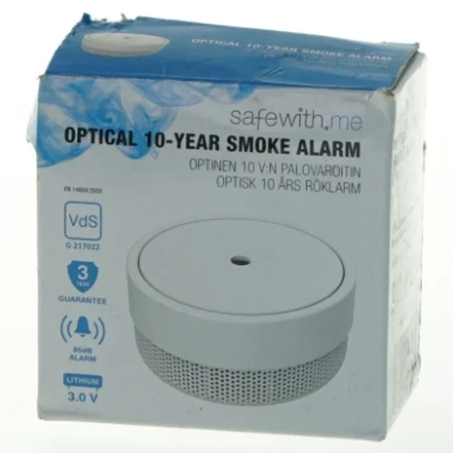 Røgalarm med 10-års batteri fra Safewith.me