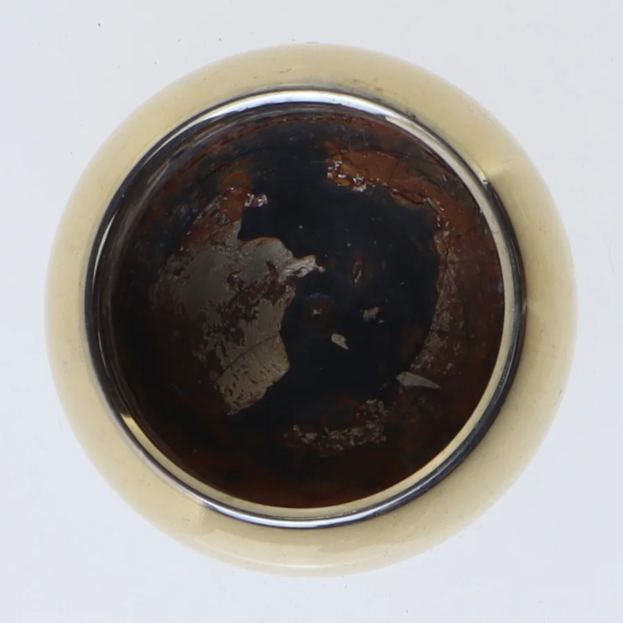 Guldplateret lysestage fra Samuelsen Caray (str. Ø 5,5x2 cm)