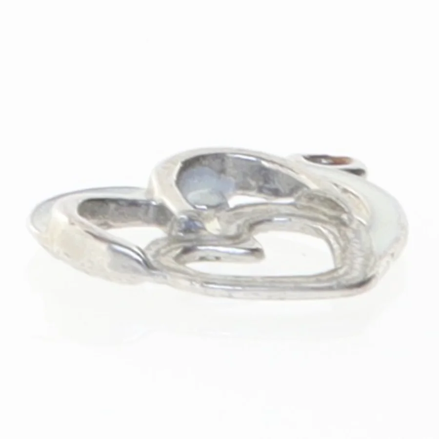 Sølvfarvet hjertevedhæng (str. 2x1,6 cm)