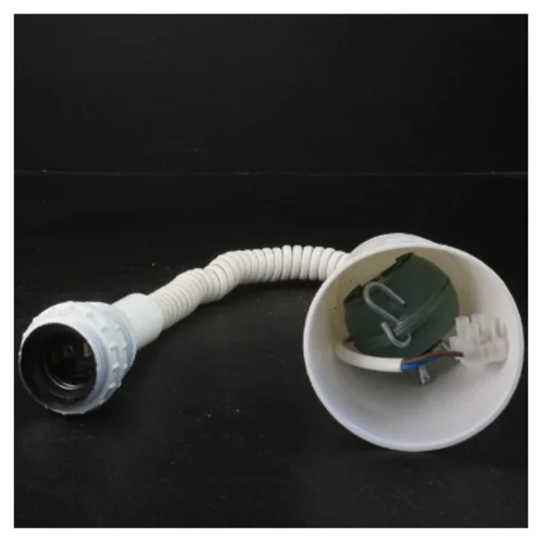 Hvid lampefatning med fleksibel arm (str. 50 cm)