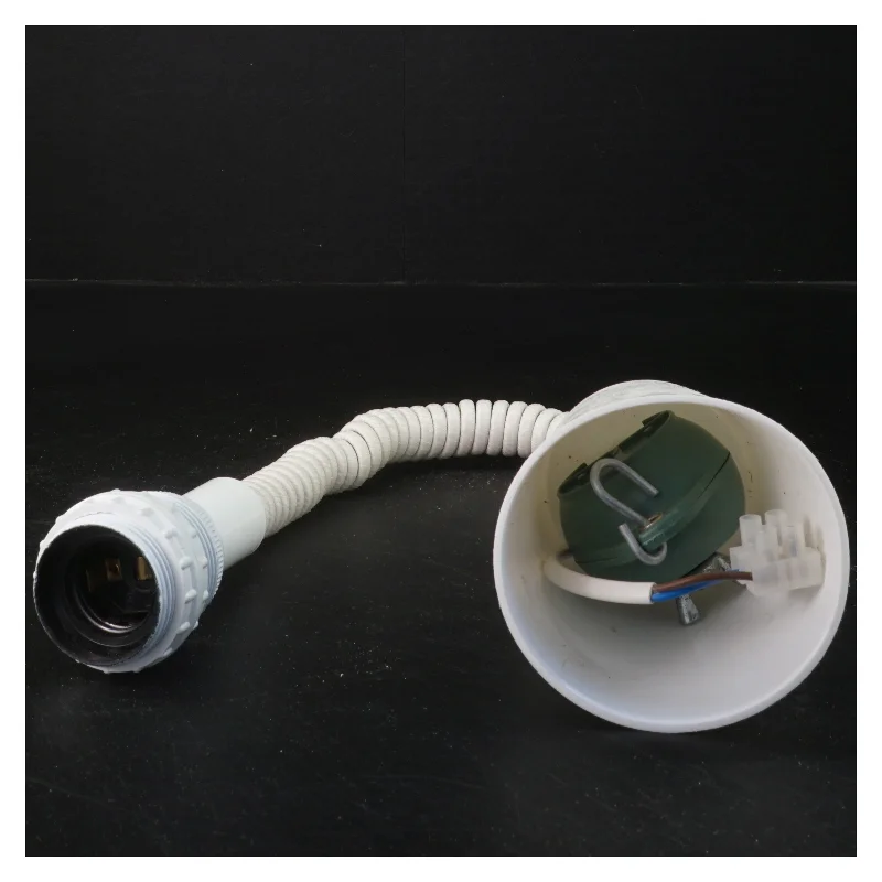 Hvid lampefatning med fleksibel arm (str. 50 cm)