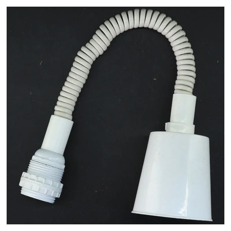 Hvid lampefatning med fleksibel arm (str. 50 cm)