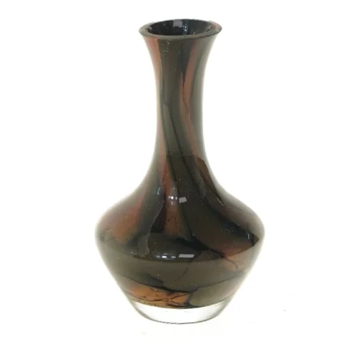 Moreno håndlavet Glasvase med farvet mønster (str. 13 cm)