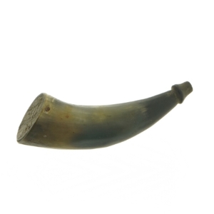 Gammelt krudt hårn Dekorativt horn i træ (str. 14 cm)