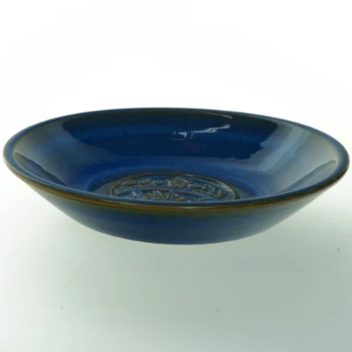 Blå keramisk skål fra Søholm (str. Ø 29 cm)