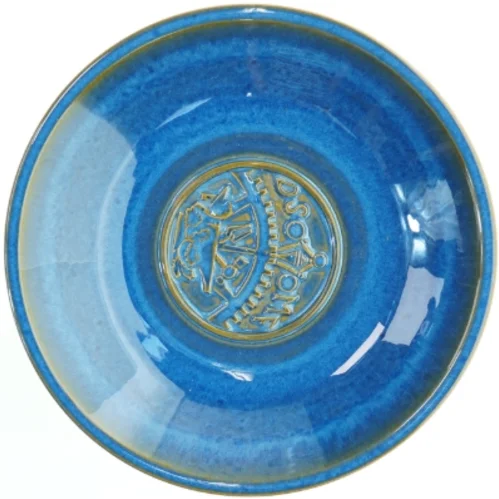 Blå keramisk skål fra Søholm (str. Ø 29 cm)