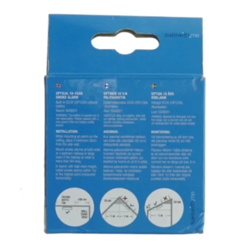 Optisk røgalarm 10-års fra Safewith.me (str. Ø 8 cm)