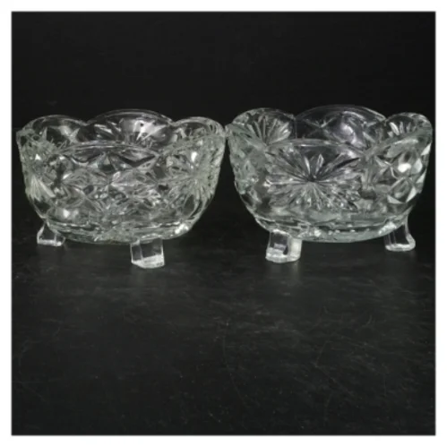 Krystal lysestager (str. Ø. 13 cm. længde, 9 cm)