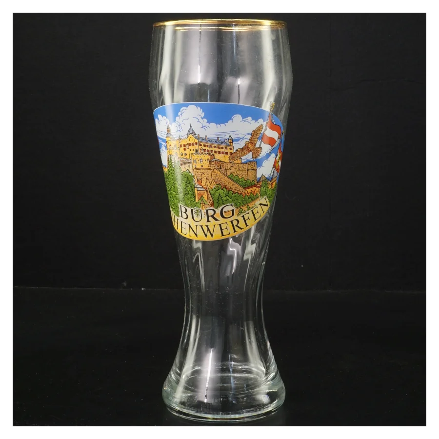 Ølglas med Burg Hohenwerfen motiv (str. 23 cm)